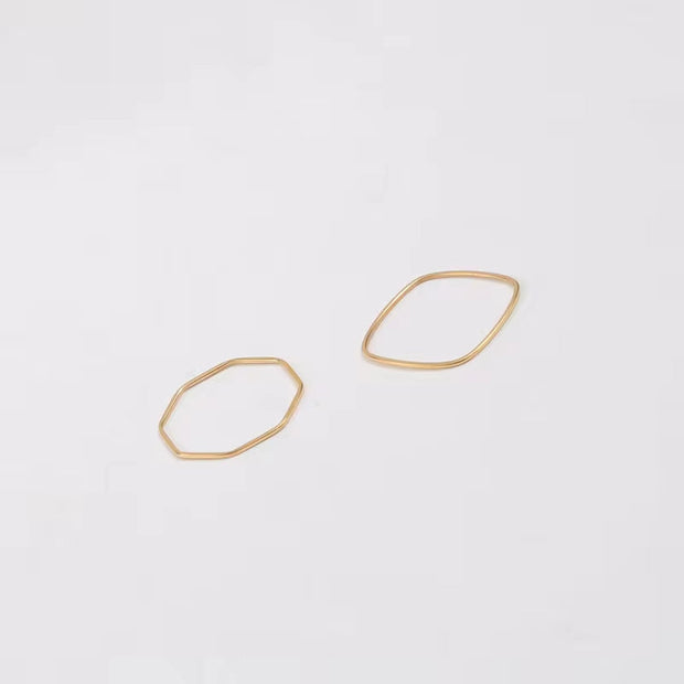 316L Stainless Steel Ins Minimalist Rings Simple PVD Gold Plated Retangular Square Oval Ring