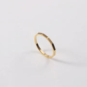 High End 18K Gold Plated Tungsten Stainless Steel Tangent Plane Dainty Rings for Women Finger Ring Non Tarnish