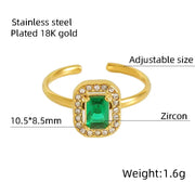 Personality Opening Adjustable 18K Stainless Steel Jewelry Hypoallergenic Ring