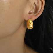 JEWELRY EH43-EH45-EH48 Wholesale Striped Earrings Stainless Steel 18K Gold Plated Fashion Jewelry Earrings for Women