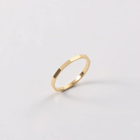 High End 18K Gold Plated Tungsten Stainless Steel Tangent Plane Dainty Rings for Women Finger Ring Non Tarnish