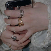 High End 18K Gold Plated Simple Knot Rings Stainless Steel Rings for Women Tarnish Free Jewelry