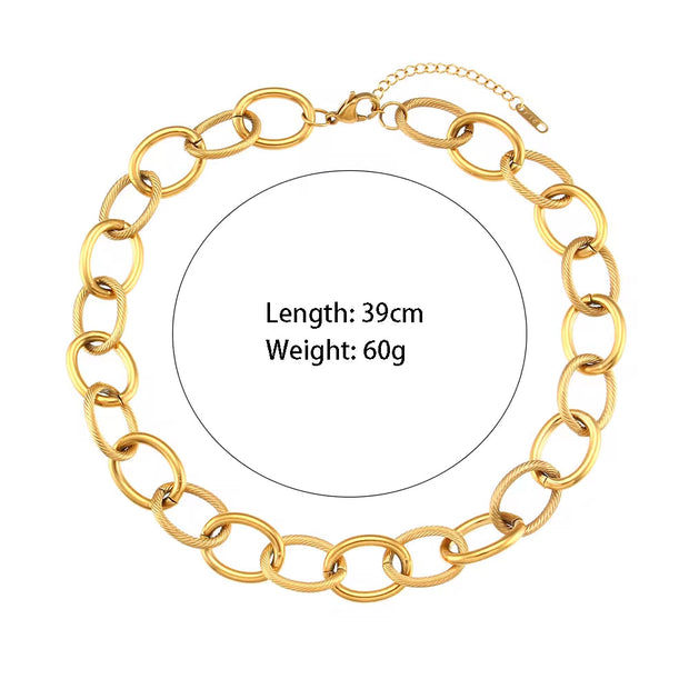 Tarnish Free 18K Gold PVD Plated Jewelry Stainless Steel Herryingbone Chain Necklace