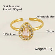 Personality Opening Adjustable 18K Stainless Steel Jewelry Hypoallergenic Ring