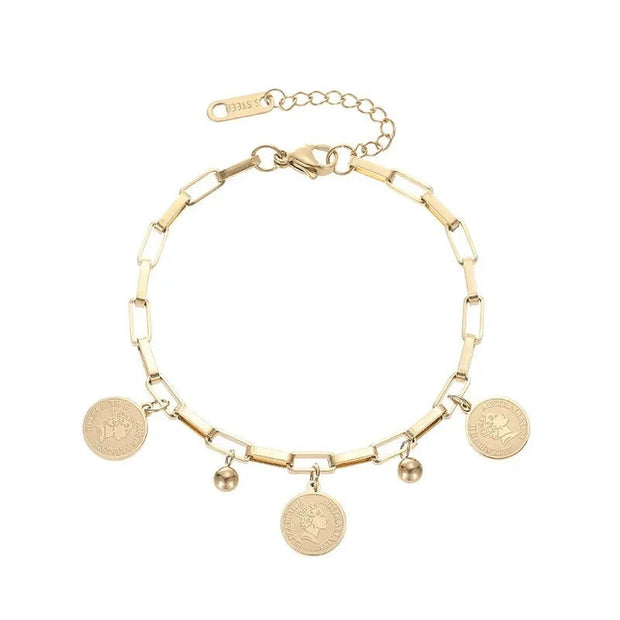 Hip Hop Round Coins Bracelet